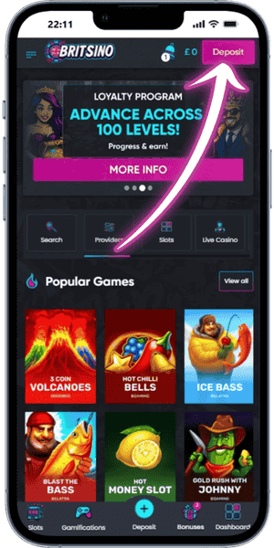 Mastercard casino Log in and open the deposit section